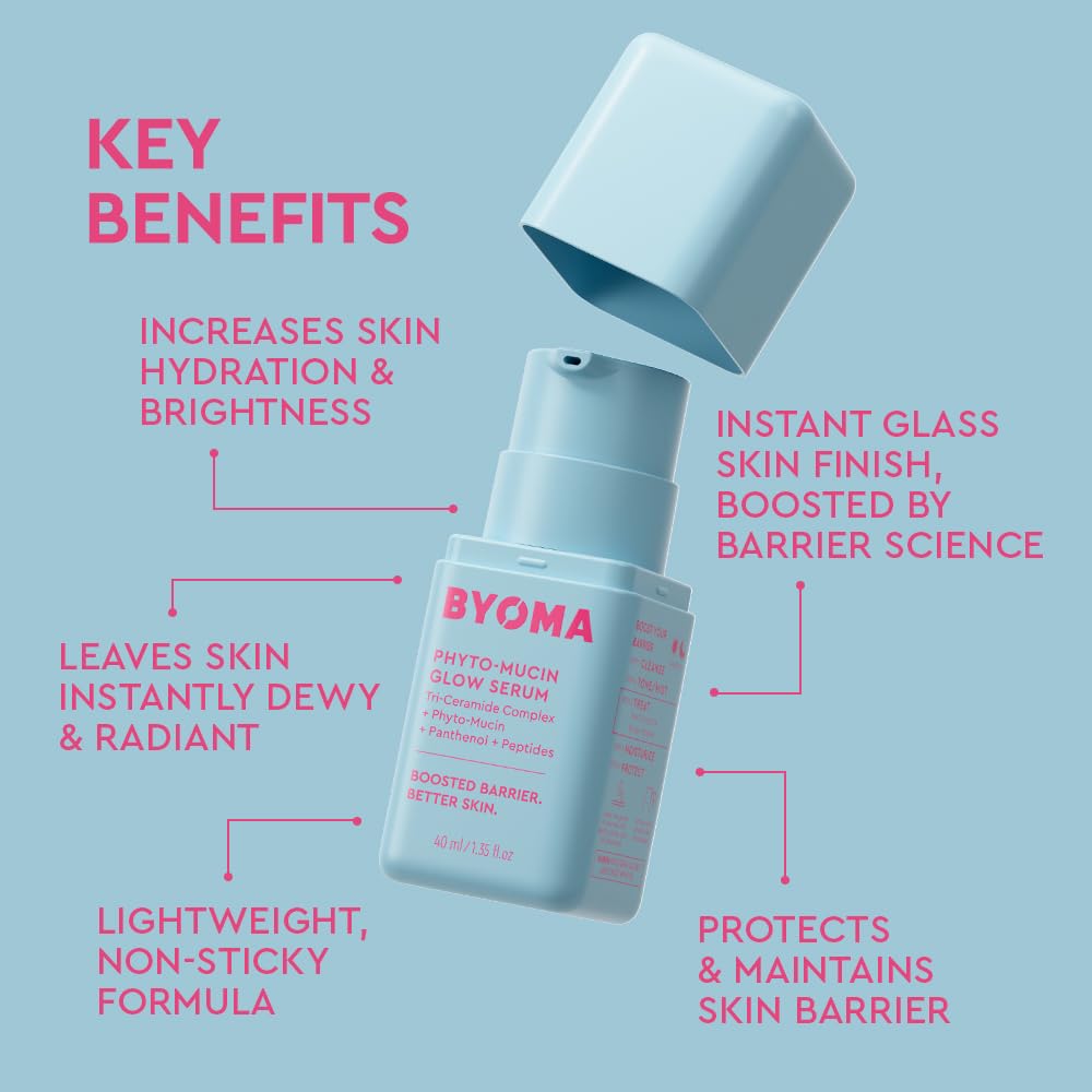 BYOMA Phyto-Mucin Glow Serum (40 ml) Feuchtigkeitsspendendes Mucin-Gesichtsserum – polstert auf, r 3
