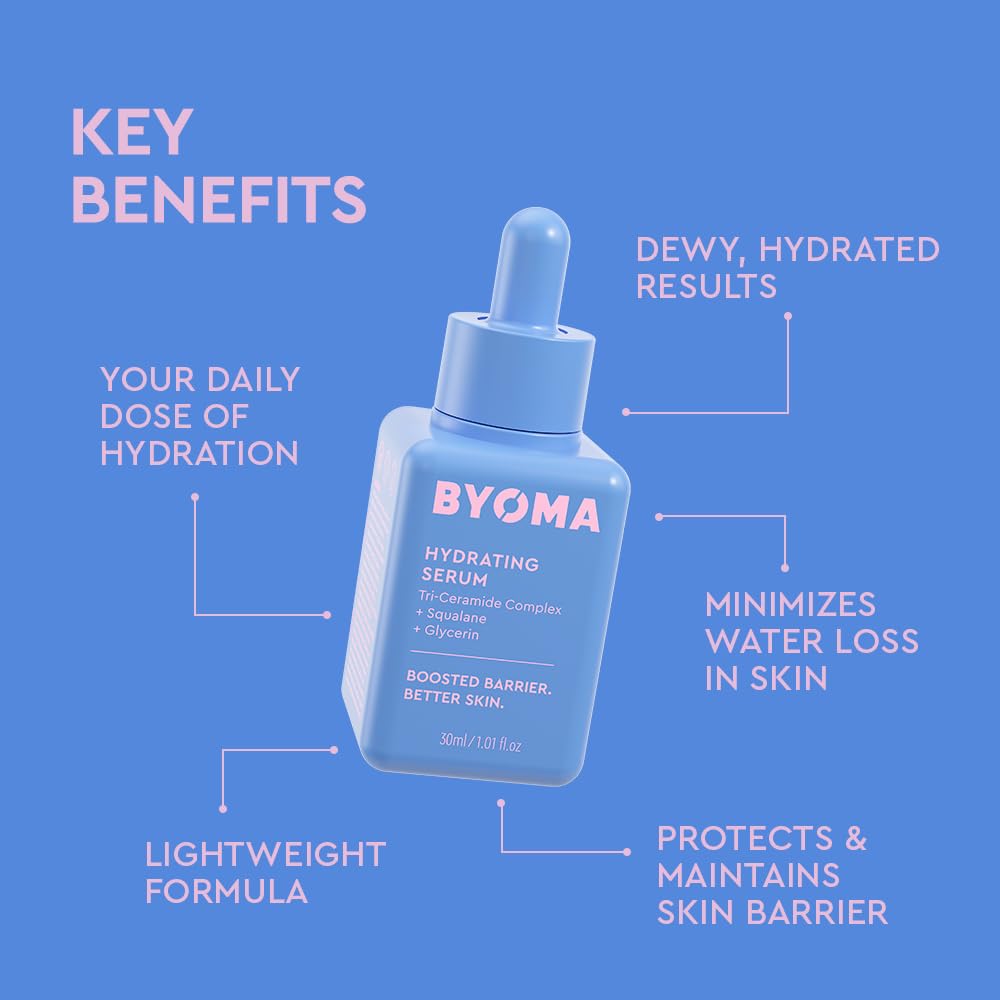 BYOMA Hydrating Serum (30ml) Moisturising Face Serum with Squalane and Cera 3