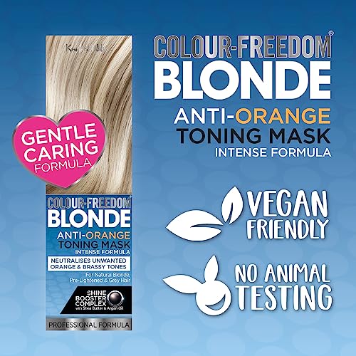Knight & Wilson Colour-Freedom Blonde Anti-Orange Toner Mask, Semi Permanent Conditioning Treatment 150ml