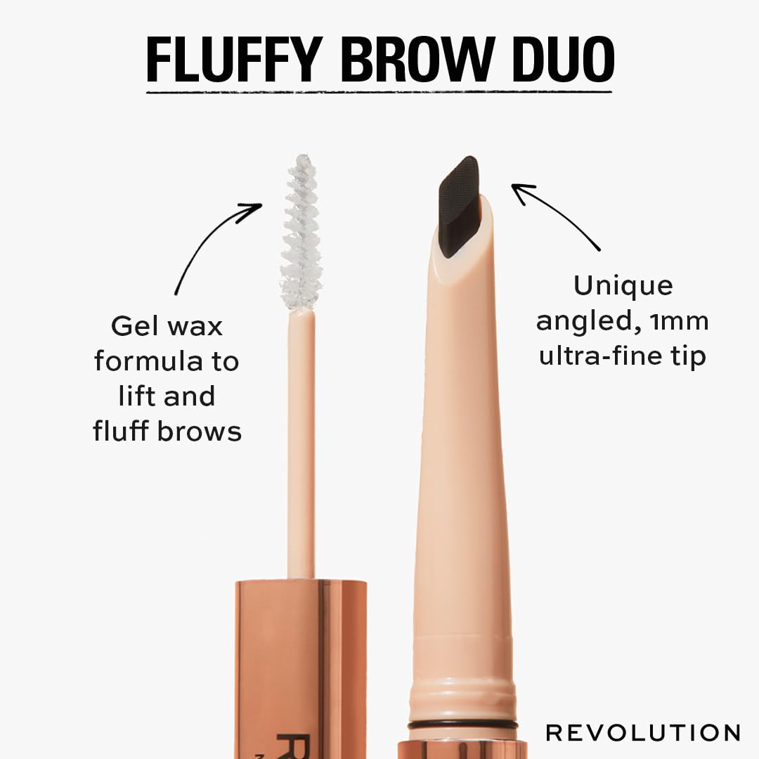 Makeup Revolution Fluffy Brow Filter Duo - Brow Pencil & Eyebrow Gel 3