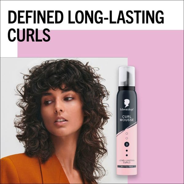 Schwarzkopf Mousse Curl 200 ml, Halt Stufe 3, Mousse für die Curly Girl Methode,