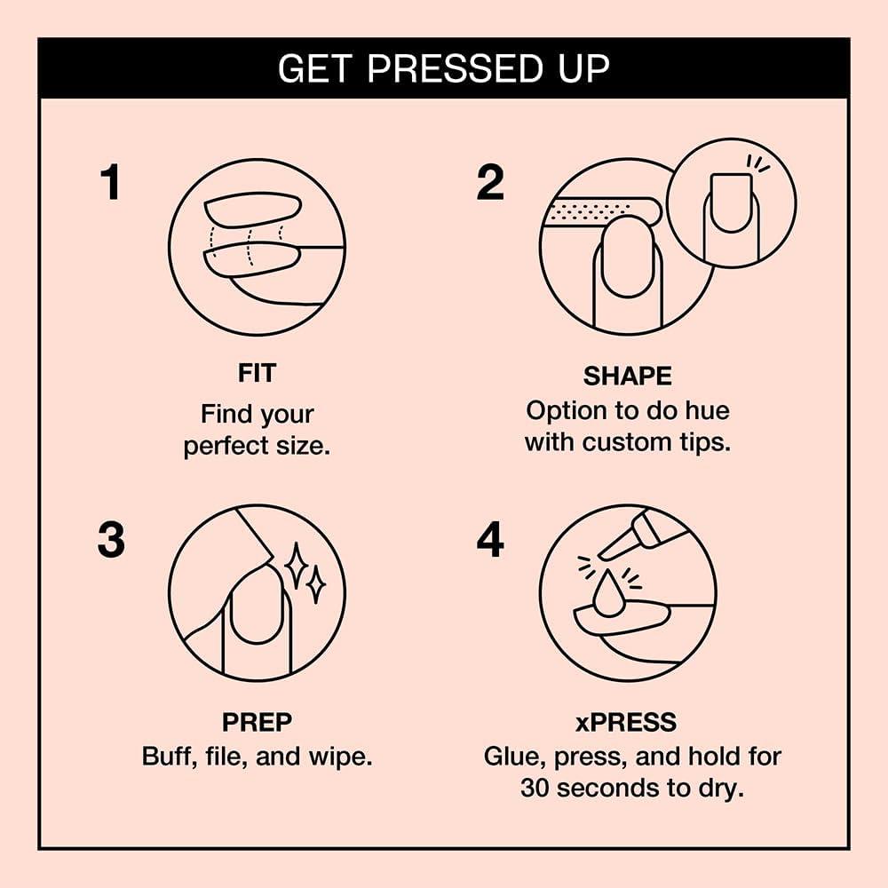 OPI xPRESS/ON Throw Me a Kiss Pink Shimmer Short Round Press On Nails 4