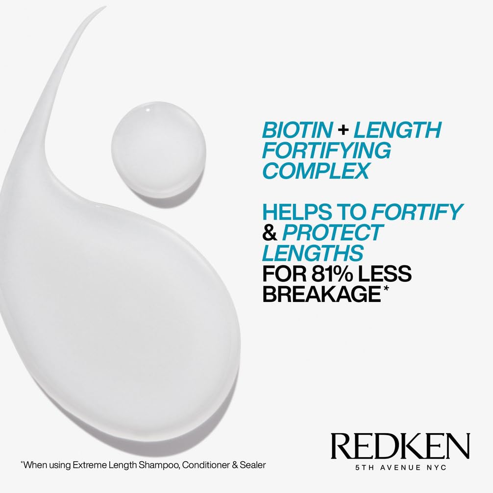 REDKEN Extreme Length Biotin Shampoo for Longer, Stronger Hair, 300 ml