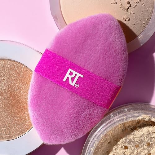 Real Techniques Miracle 2-in-1 Puderquaste, doppelseitig, in Originalgröße, mit wendbarem Gummiband, Präzisionsspitze, für flüssige, cremige und pudrige Produkte, 1 Stück 12
