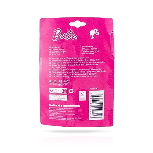 Official Barbie Children's Bath Wash Mitt - Soft Flannel Alternative Sponge 3