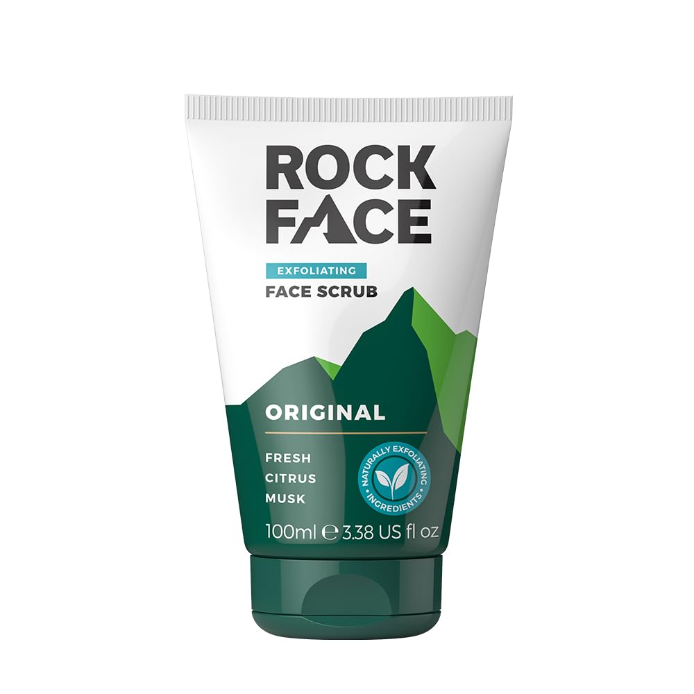 Rockface Exfoliating Face & Body Scrub for Men with Walnut Shells and Rice