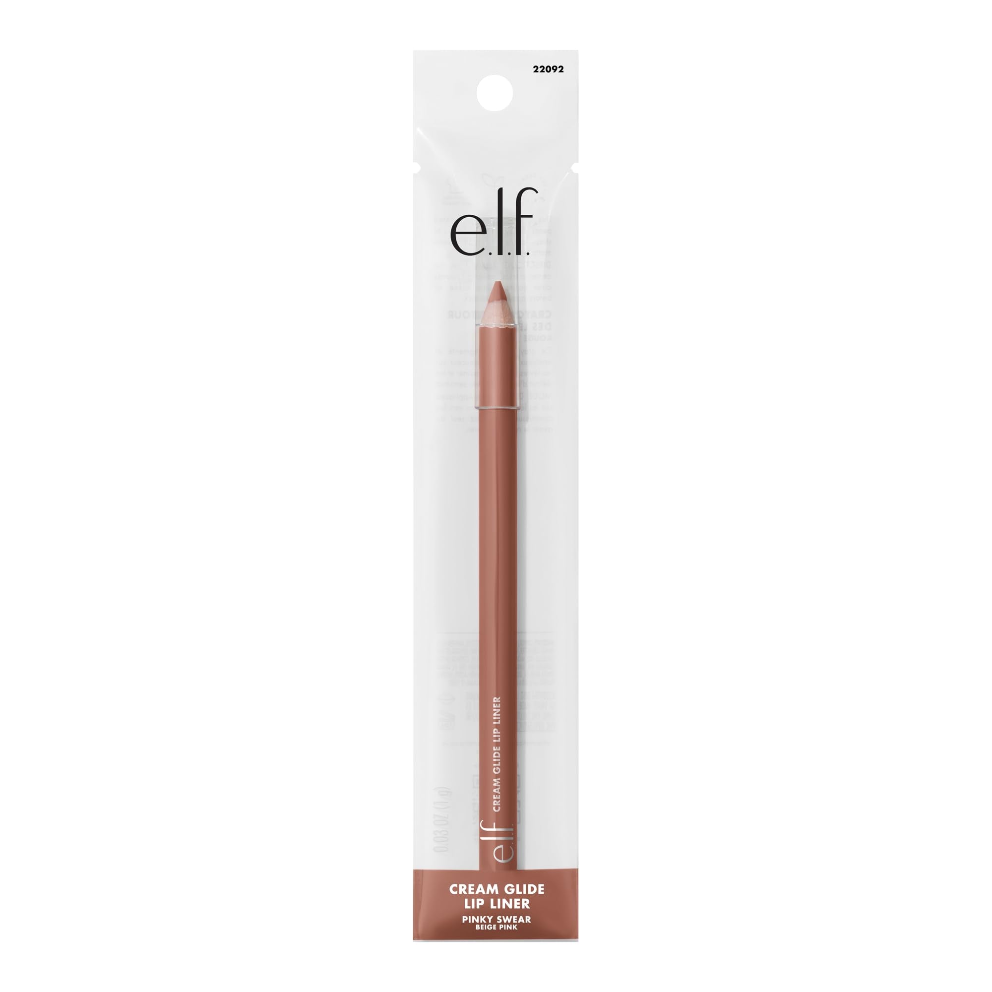 e.l.f. Cream Glide Lip Liner - Pinky Swear for Defining and Sculpting Lips 8