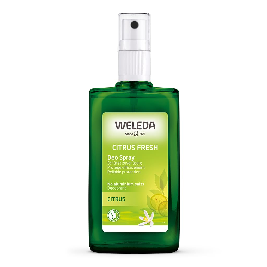 Weleda Citrus Deodorant Natural Spray with Lemon and Orange Essential Oils, 3.4 oz