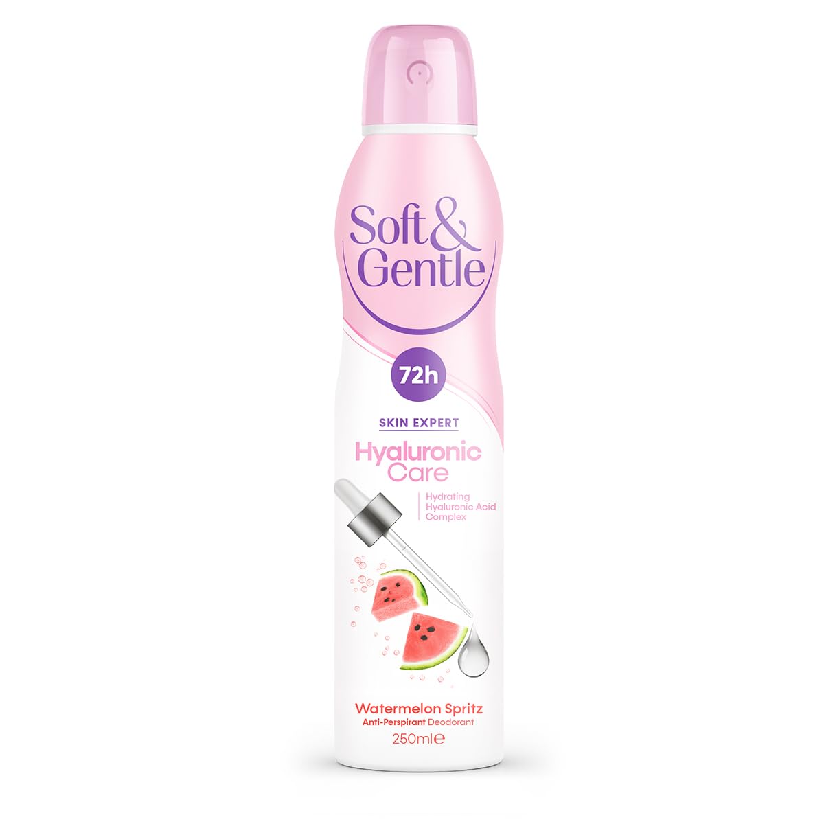 SOFT & GENTLE Anti-perspirant Deodorant, Hyaluronic Care, Watermelon Spritz, 72h Protection