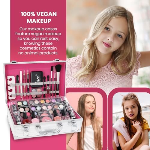 LOVE URBAN BEAUTY Essentials 64-Piece Vegan Makeup Set with Silver Travel Case 3