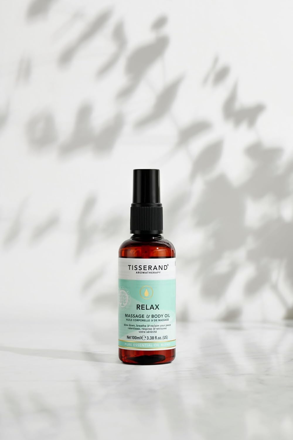 Tisserand De-Stress Relax Massage and Body Oil with Nutmeg, Orange, and Geranium Essential Oil - 100ml 3