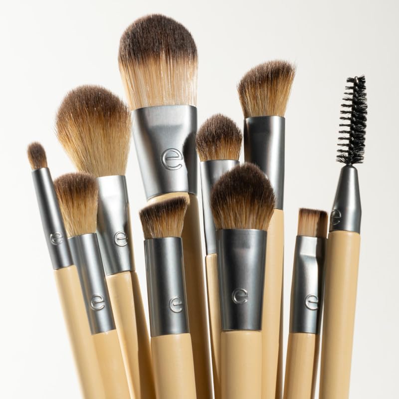 EcoTools Natural Beauty 10 Piece Vegan Makeup Brush Set for Full Face Application 7