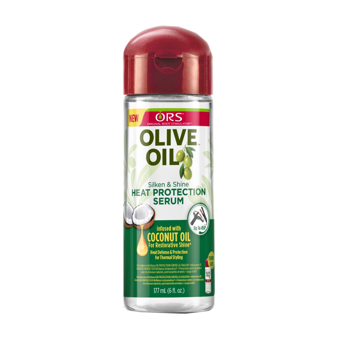 ORS Olive Oil Heat Protection Hair Serum for Shine, Smoothness, and Heat Damage Shield (177 ml)