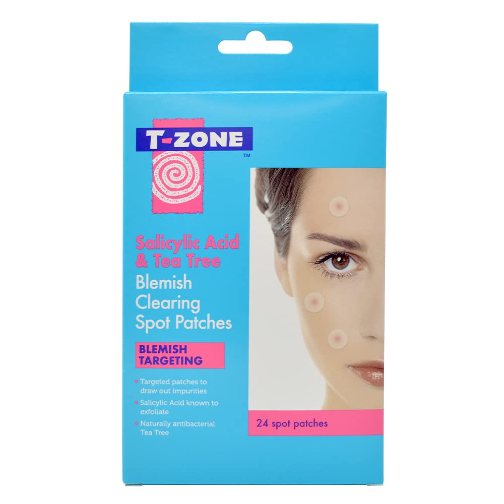 T-Zone Salicylic Acid & Tea Tree Spot Patches (24 Pack) for Blemish & Redness Reduction