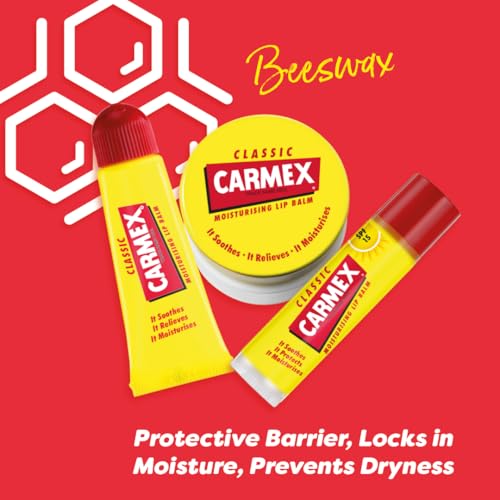 Carmex Classic Lip Balm Set (Stick, Pot & Tube) with SPF 15 for Intense Hydration 3