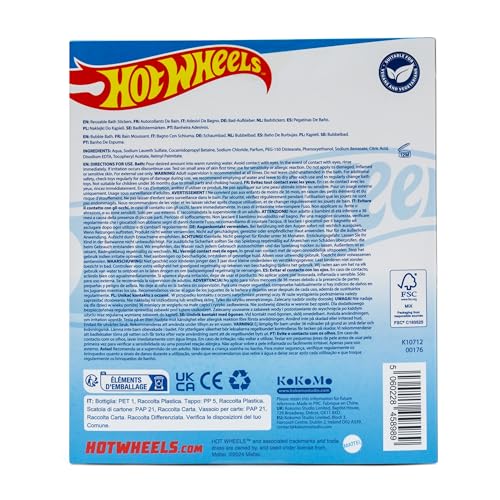 Hot Wheels Children's Bath Sticker & Bubble Bath Set with Toy Car 4