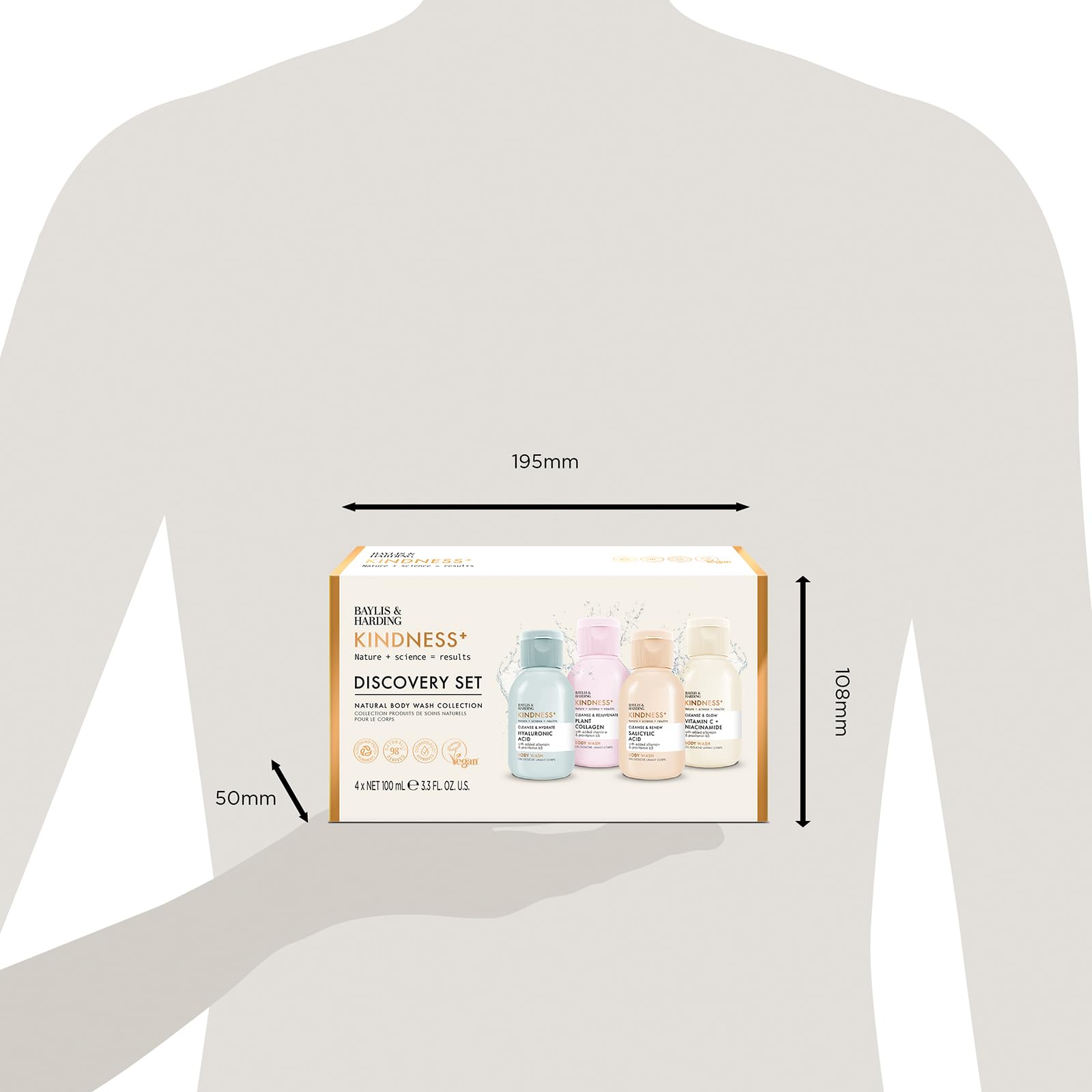 Baylis &amp; Harding Kindness+ Sortiment Entdeckungsgeschenkset - Veganfreundlich (Packung) 8