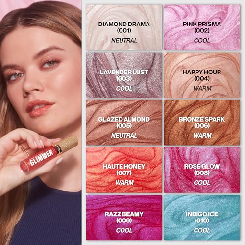 Revlon Super Lustrous Glimmer Gloss – Feuchtigkeitsspendender und aufpolsternder Lipgloss mit pflanzlichem Glitzer, 3D-Schimmer, 39 % mehr Feuchtigkeit und extra großem Applikator, Glazed Almond 11