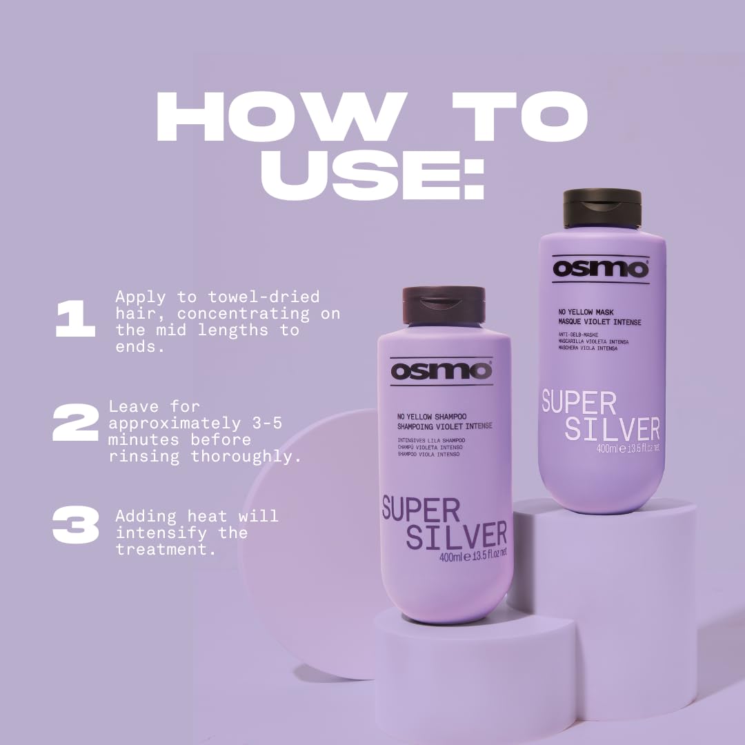 OSMO Super Silver Toning Mask 400ml | Vegan Violet Pigment for Ashy Blonde & Grey Hair 4