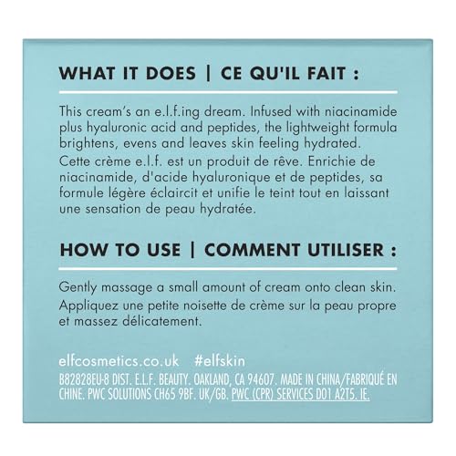 e.l.f. SKIN Holy Hydration! Face Cream - Nourishing, Non-Greasy Moisturiser for All Skin Types