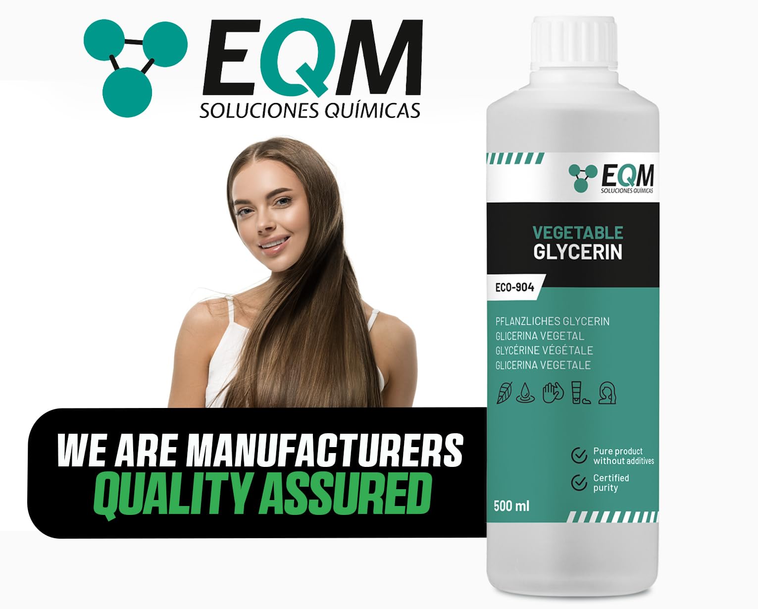 EQM ECO-904 Liquid Vegetable Glycerin 99.5% Pure & Natural for Skin & Hair Care - 500 ml 6