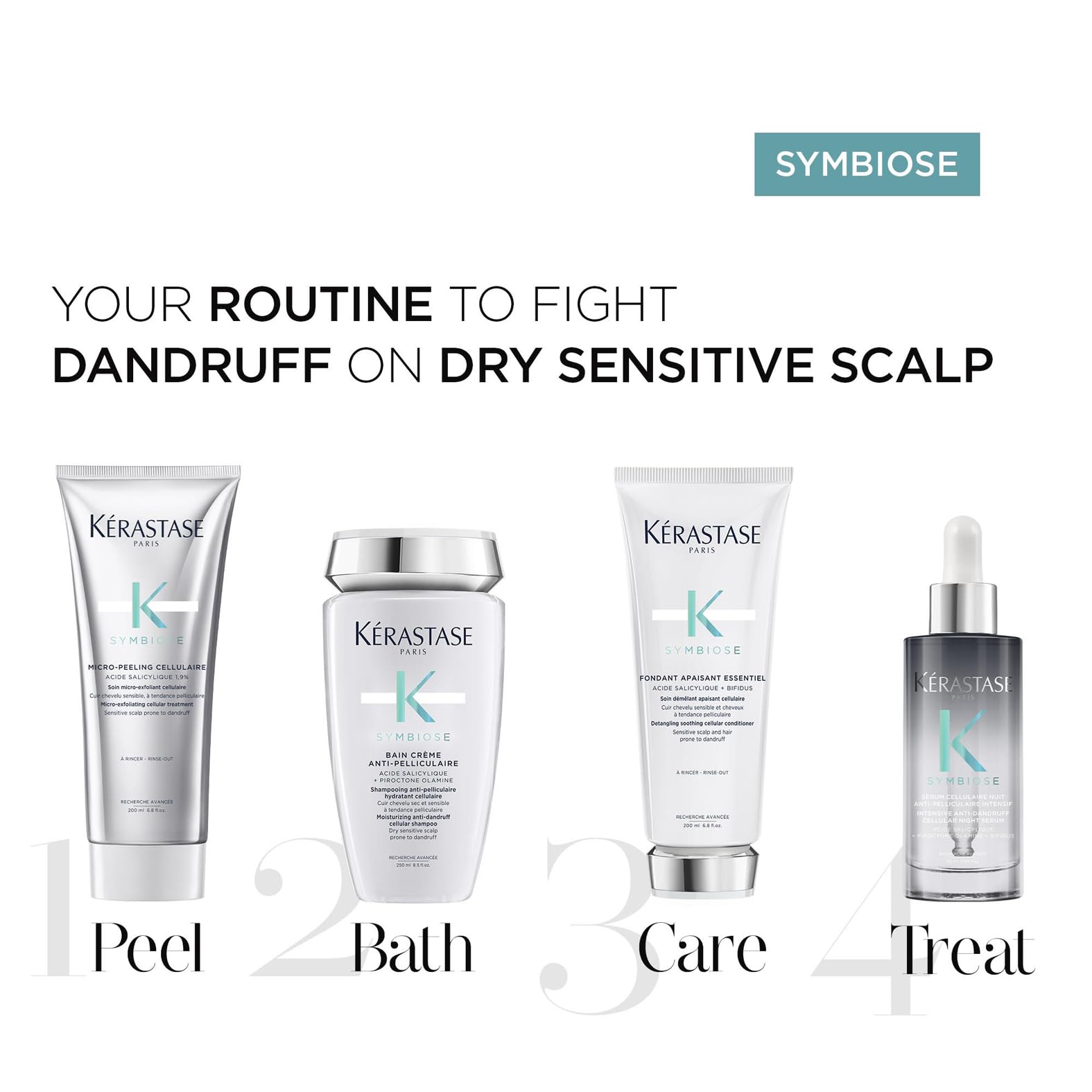 Kérastase Symbiose, Feuchtigkeitsspendendes Anti-Schuppen-Shampoo mit Zellkultur, für trockenes Haar, S 6