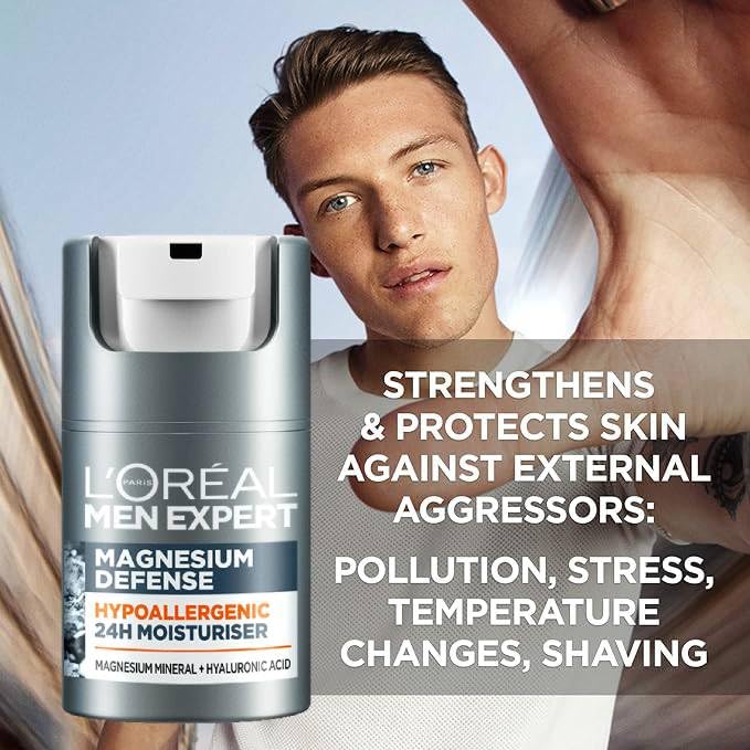 L'Oréal Men Expert Feuchtigkeitscreme für empfindliche Haut, Magnesiumschutz, hypoallergen 3