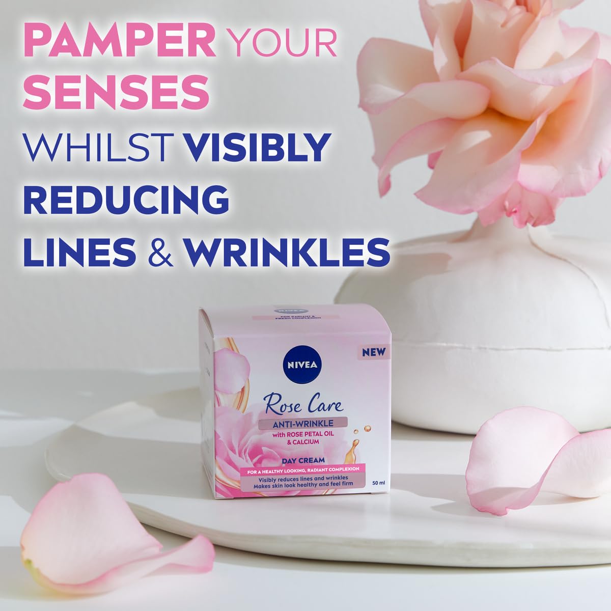 NIVEA Rose Care Anti-Wrinkle Day Cream with Rose Petal Oil (50ml) 3