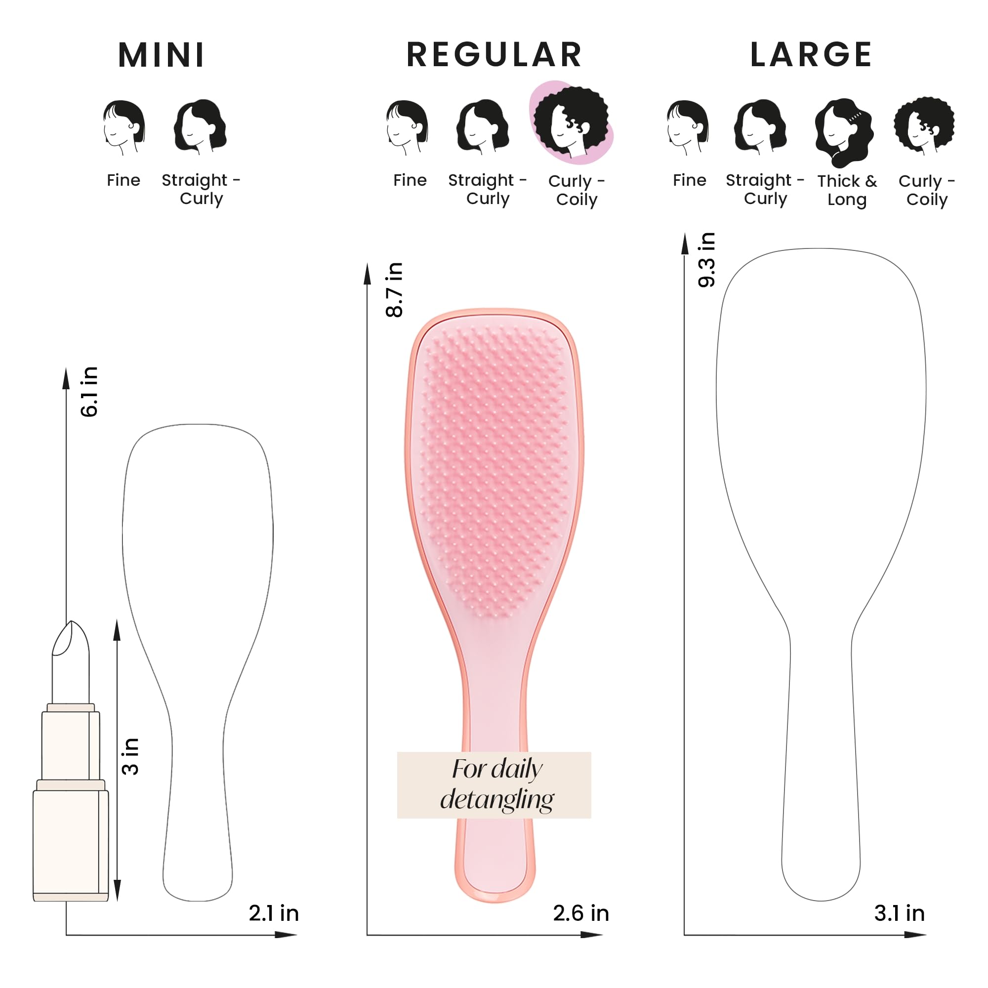 Tangle Teezer Naturally Curly Ultimate Detangler Hairbrush for 3C-4C Curls & Coils 8
