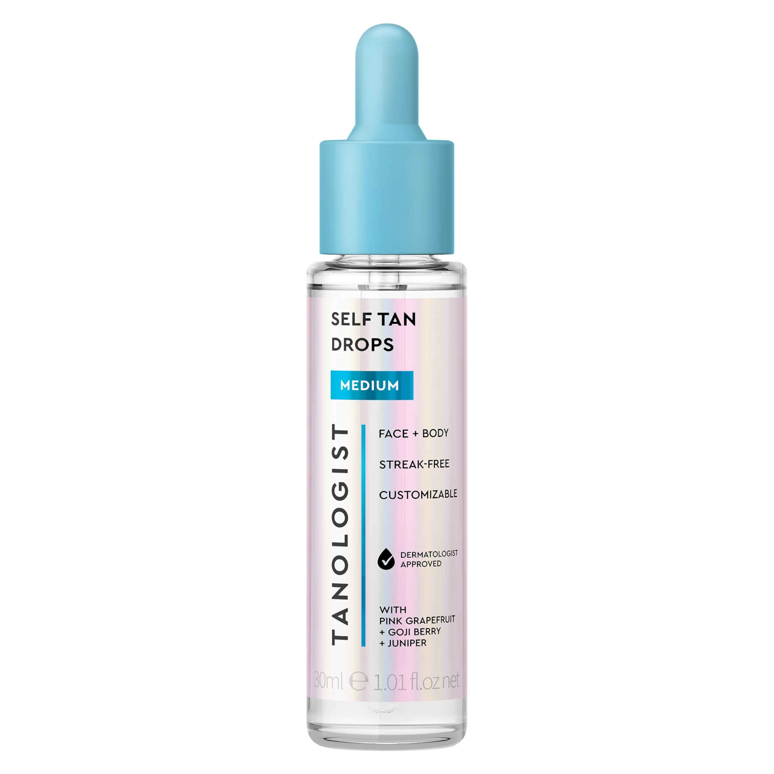 Tanologist Selbstbräunungstropfen Medium (30 ml) – Selbstbräunungstropfen zur Hautpflege hinzufügen. Für empfindliche Haut. Dermatologisch getestet. Reine Inhaltsstoffe &amp; vegan.