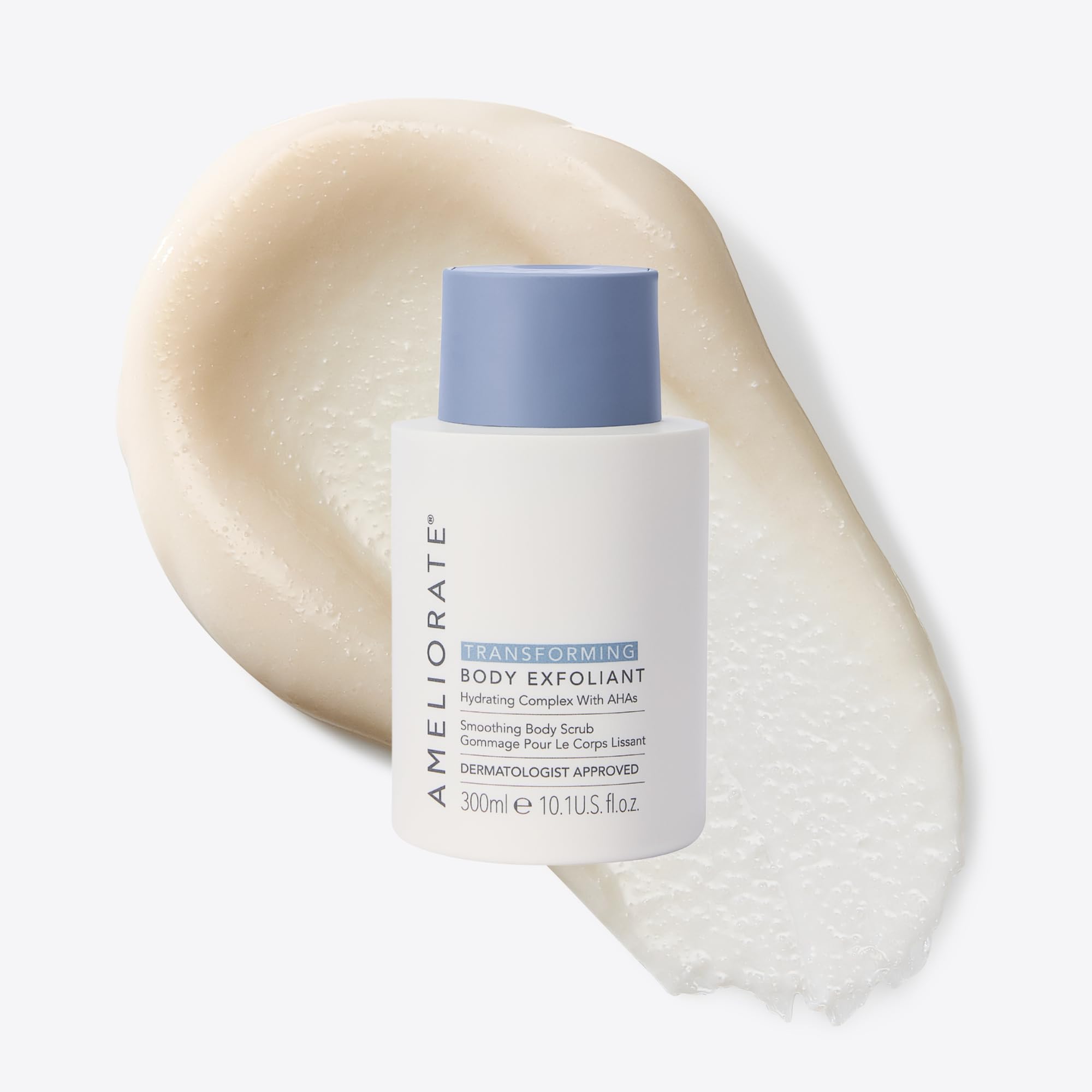 AMELIORATE Transforming Body Exfoliant 300ml for KP, Bumpy & Dry Skin | AHA & Bamboo Scrub