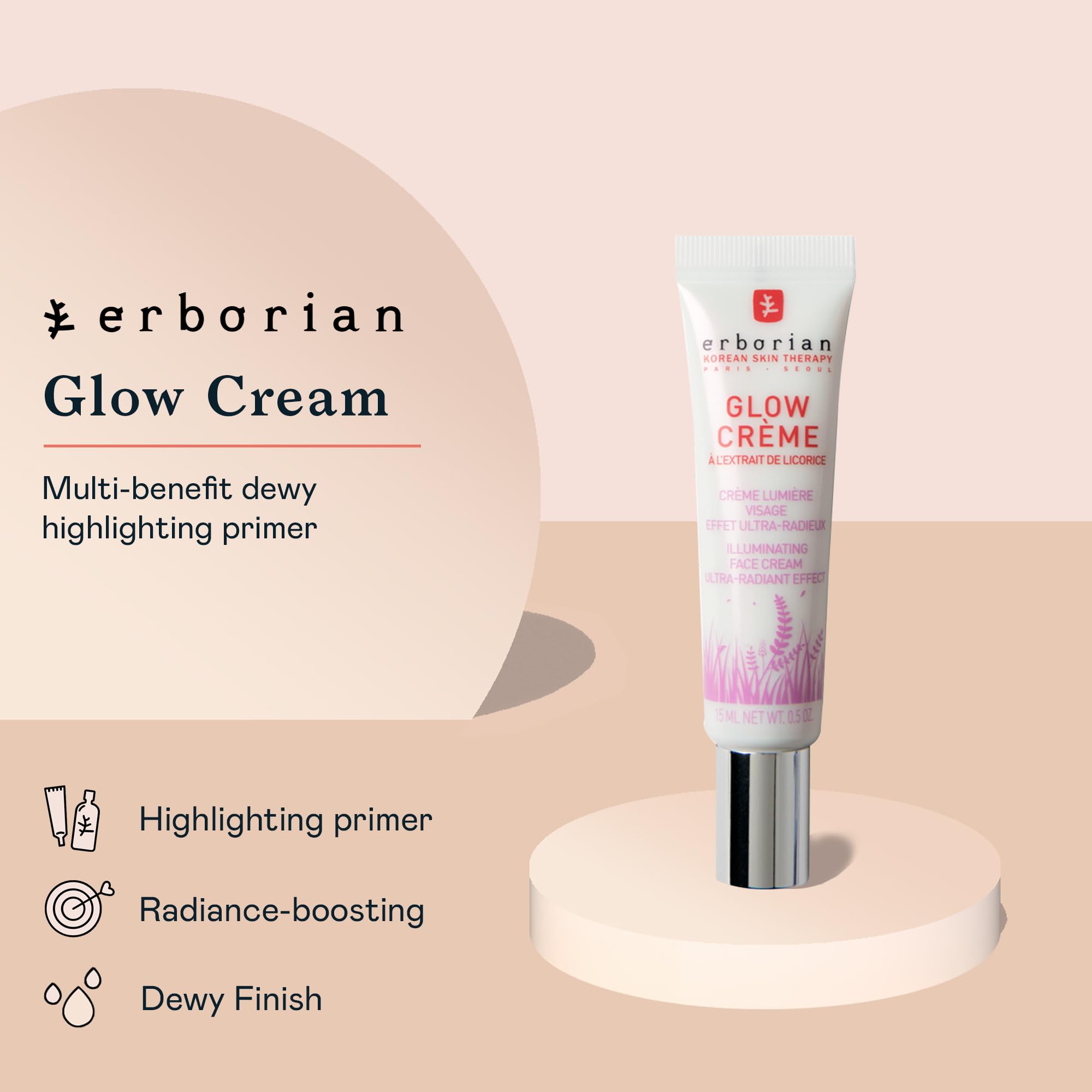 Erborian Glow Crème Illuminating Moisturizing Foundation Primer - Pearl