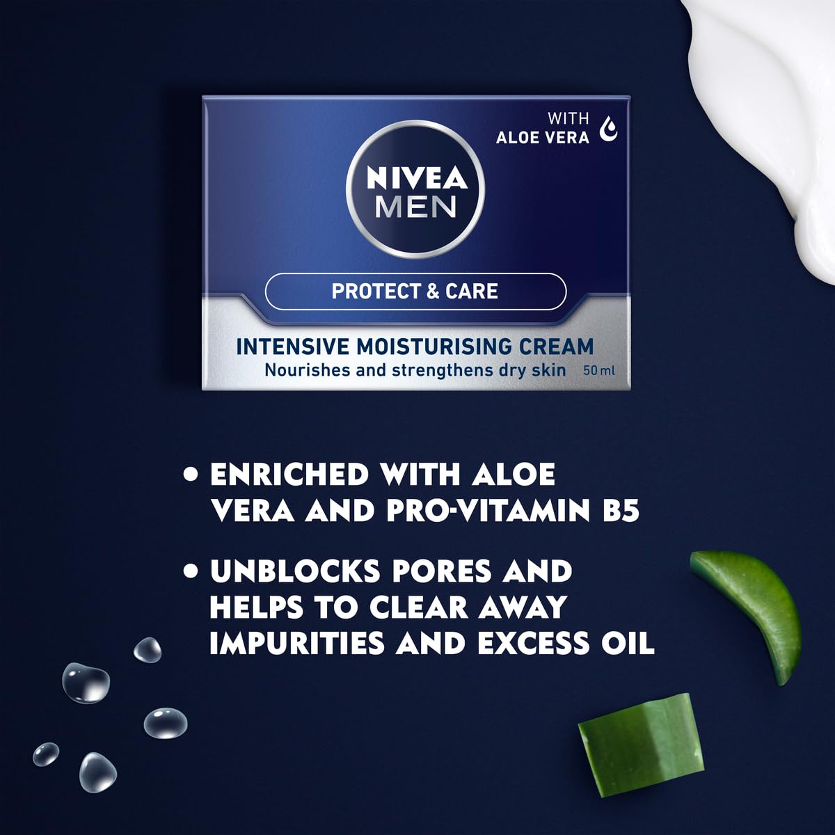 NIVEA MEN Protect & Care Intensive Moisturising Cream for Dry Skin, 3 x 50ml Pack 2