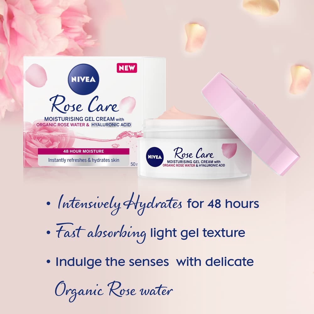 NIVEA Soft Rose 24h Day Cream with Rose Water and Hyaluronic Acid (50 ml)