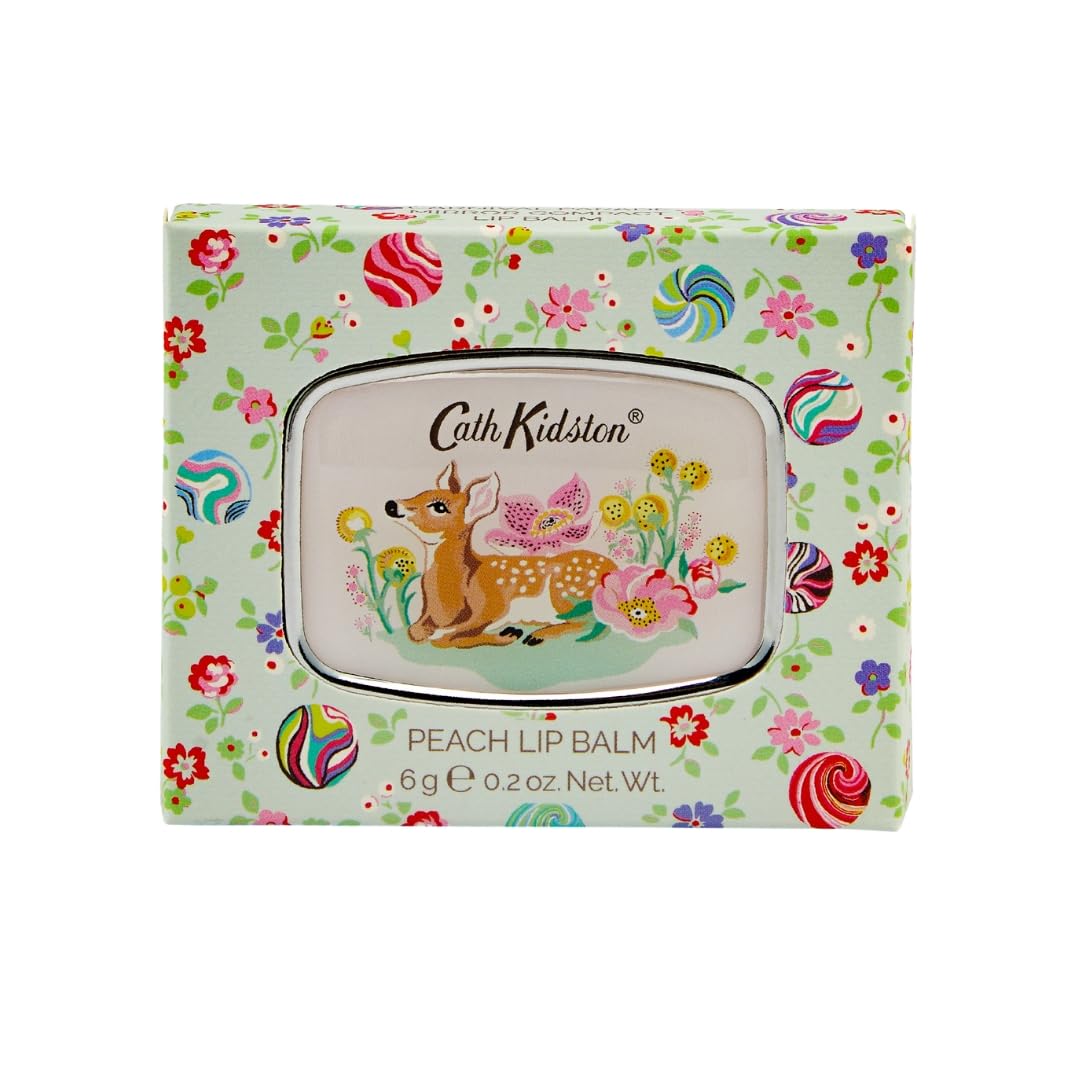 Cath Kidston Peach Lip Balm with Hyaluronic Acid, Shea Butter & Mirror Compact