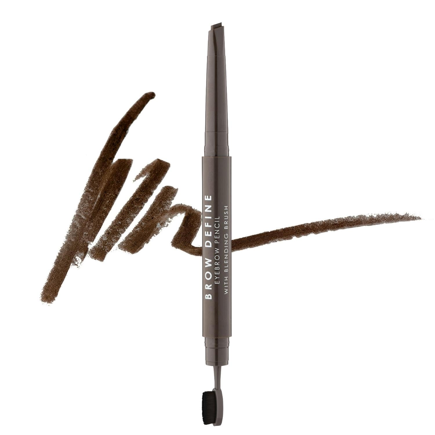 MUA Makeup Academy Brow Define, abgeschrägter Augenbrauenstift mit Verblendpinsel, Dunkelbraun, 0,25 g – Vegan &amp; tierversuchsfrei