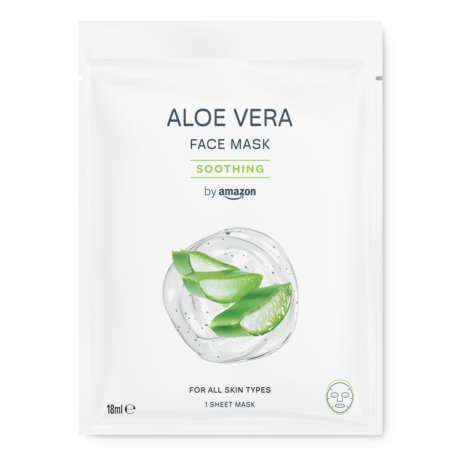 by Amazon Soothing Aloe Vera Face Sheet Mask, 5 Pack for Rejuvenated Skin