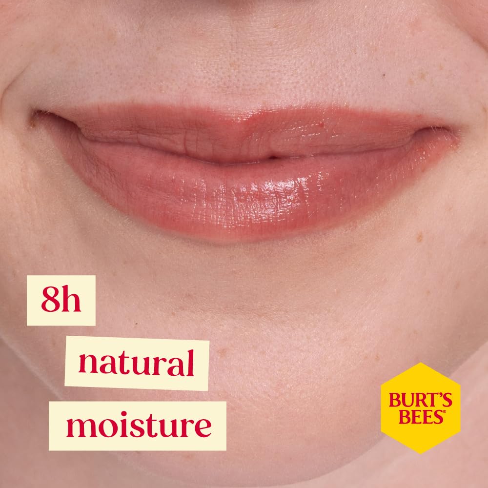 Burt's Bees 100% natürlicher getönter Lippenbalsam, Hibiskus mit Sheabutter und pflanzlichen Wachsen – 1 Tube x 4,25 g 4