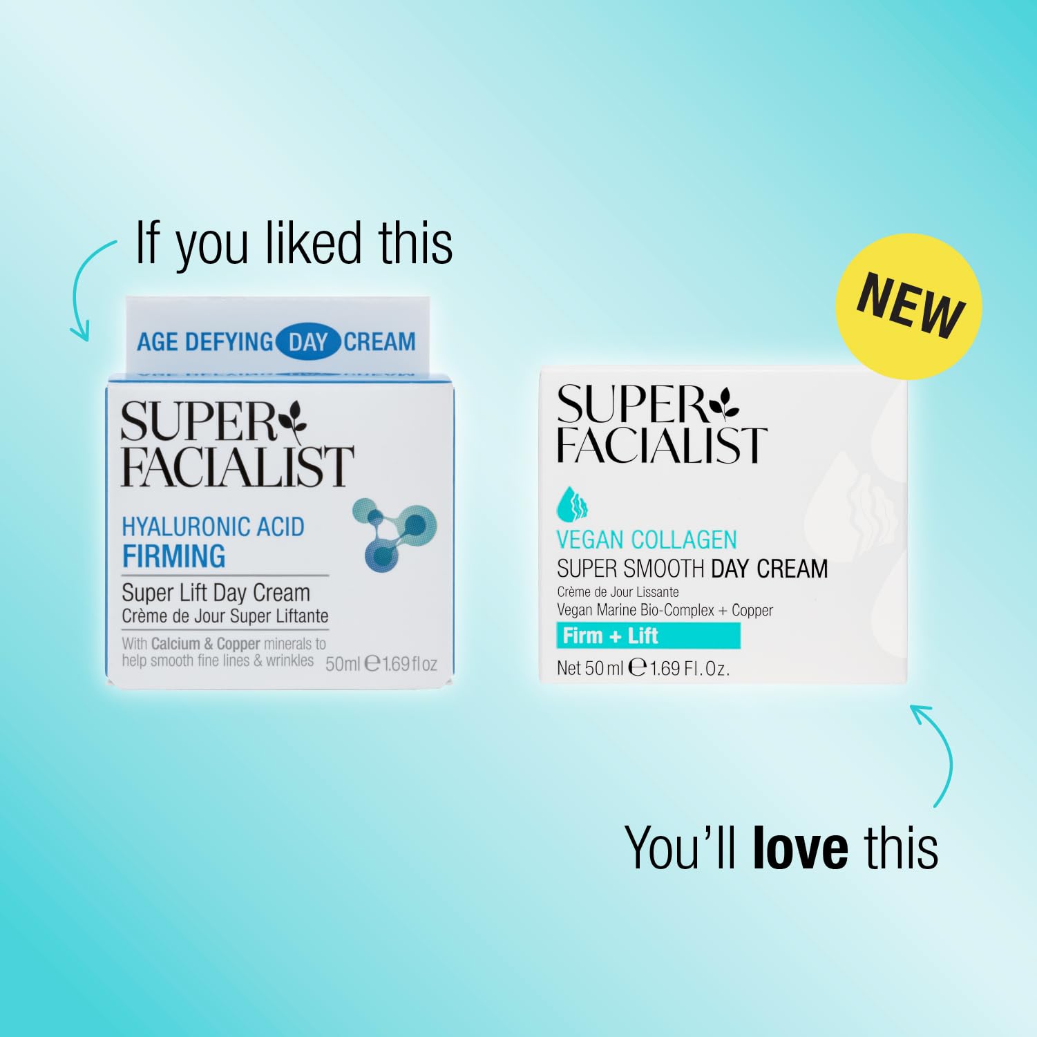 Super Facialist Vegan Collagen Super Smooth Day Cream with Hibiscus and Hyaluronic Acid 5