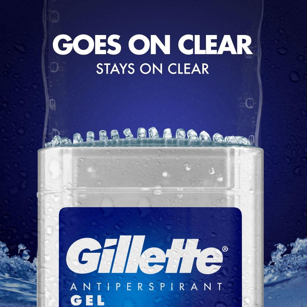 Gillette Clear Gel Cool Wave Antiperspirant Deodorant for Men, 70ml, Pack of 6, 48 Hour Invisible Protection 5
