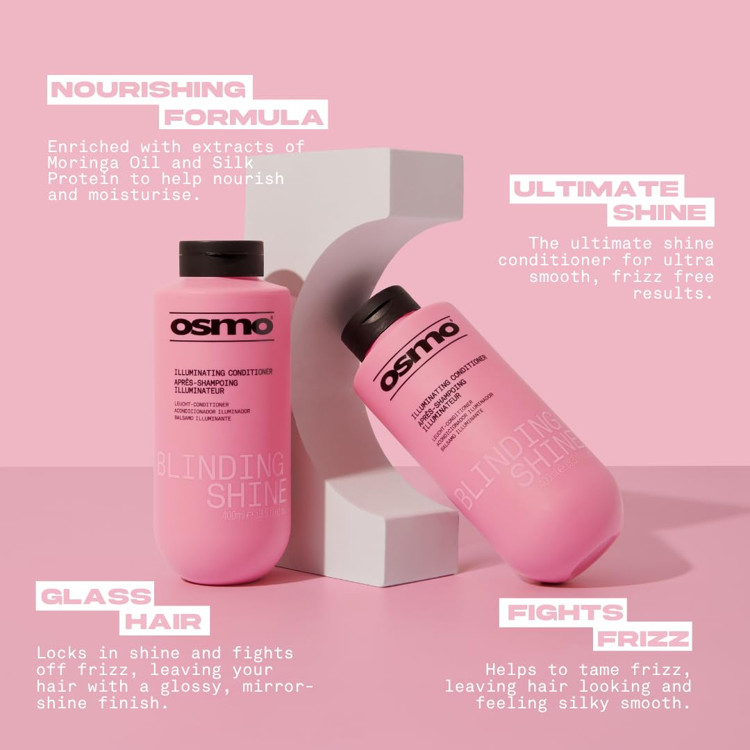 OSMO Blinding Shine Conditioner with Moringa Oil & Silk Protein Extracts, 400ml