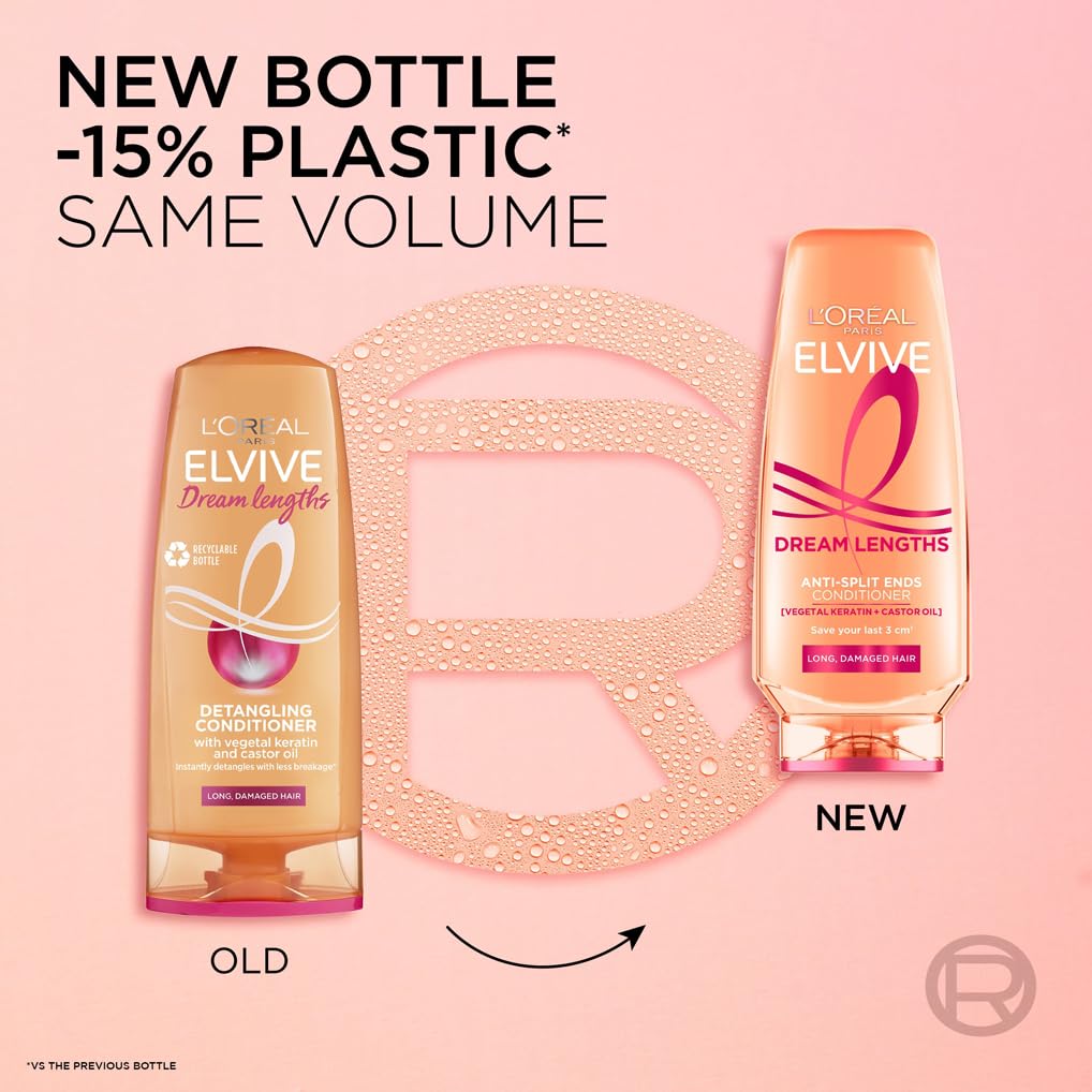L'Oréal Paris Elvive Dream Lengths Anti-Split Ends Conditioner with Vegetal Keratin & Castor Oil 3
