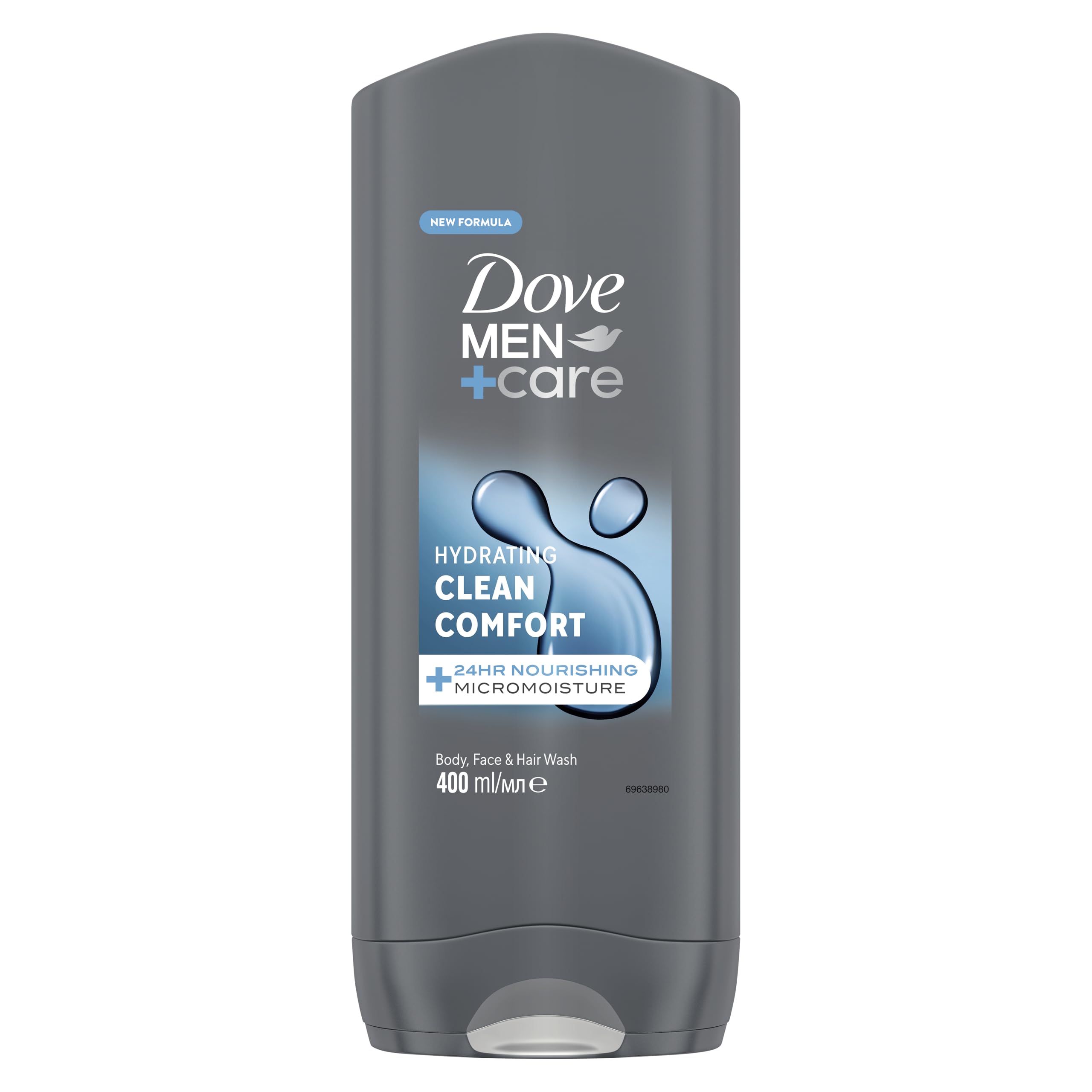 Dove Men+Care Hydrating Clean Comfort 3-in-1 Hair, Face and Body Wash 400 ml