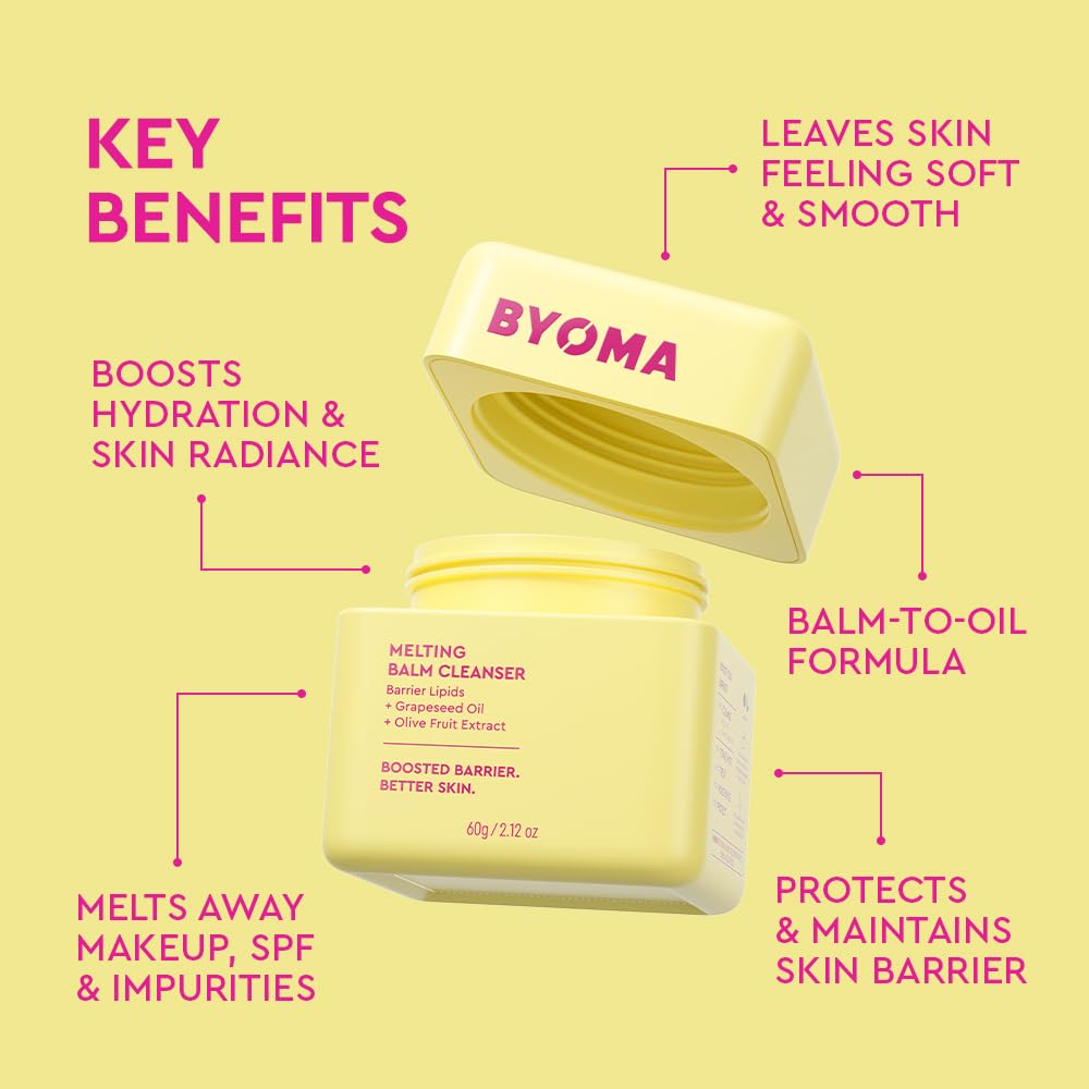 BYOMA Melting Balm Facial Cleanser (60g) - Buttery Soft Cleansing Balm with Niacinamide 3