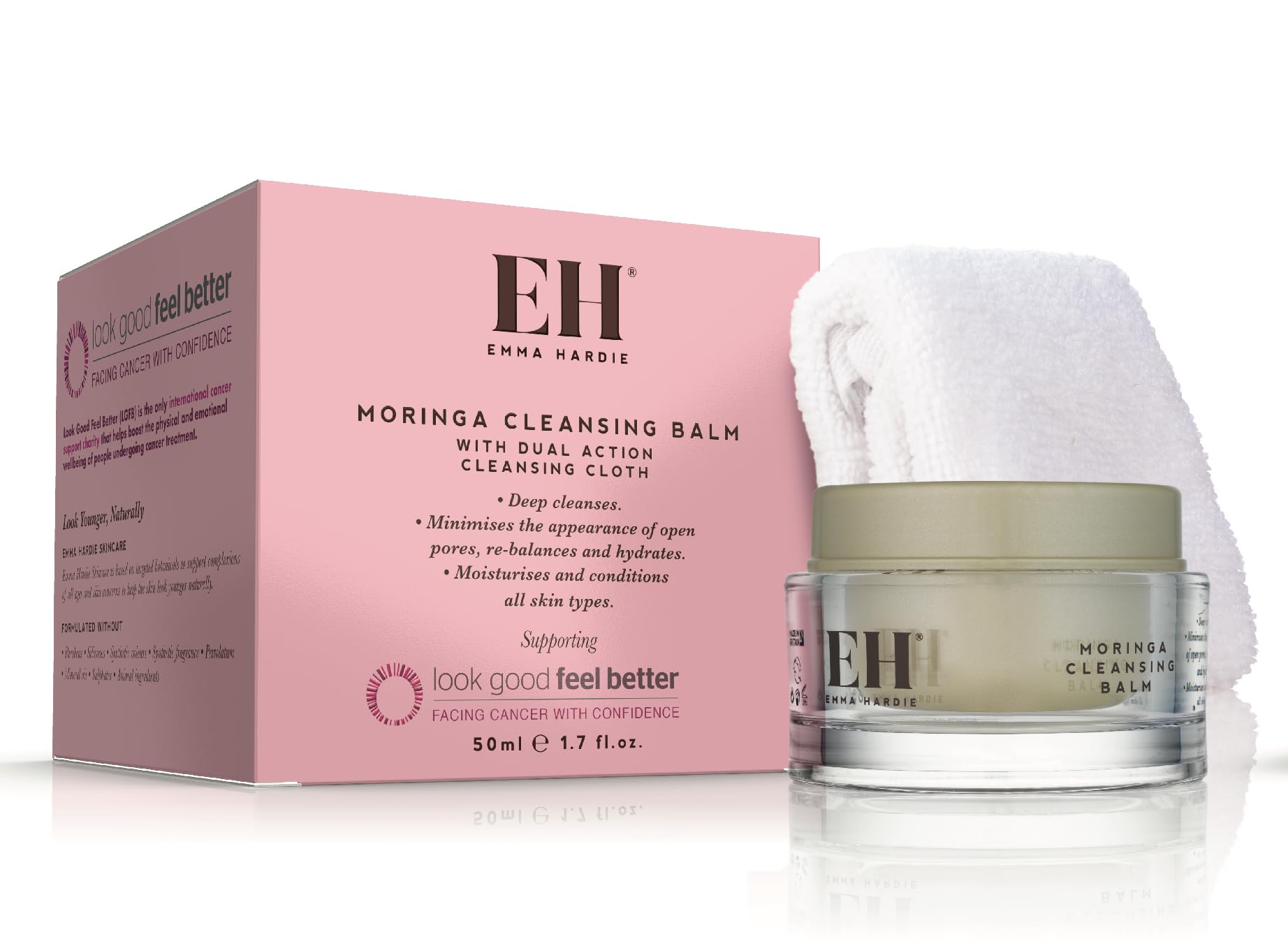 Emma Hardie 50ml Moringa Cleansing Balm Set with Dual Action Cleansing Cloth