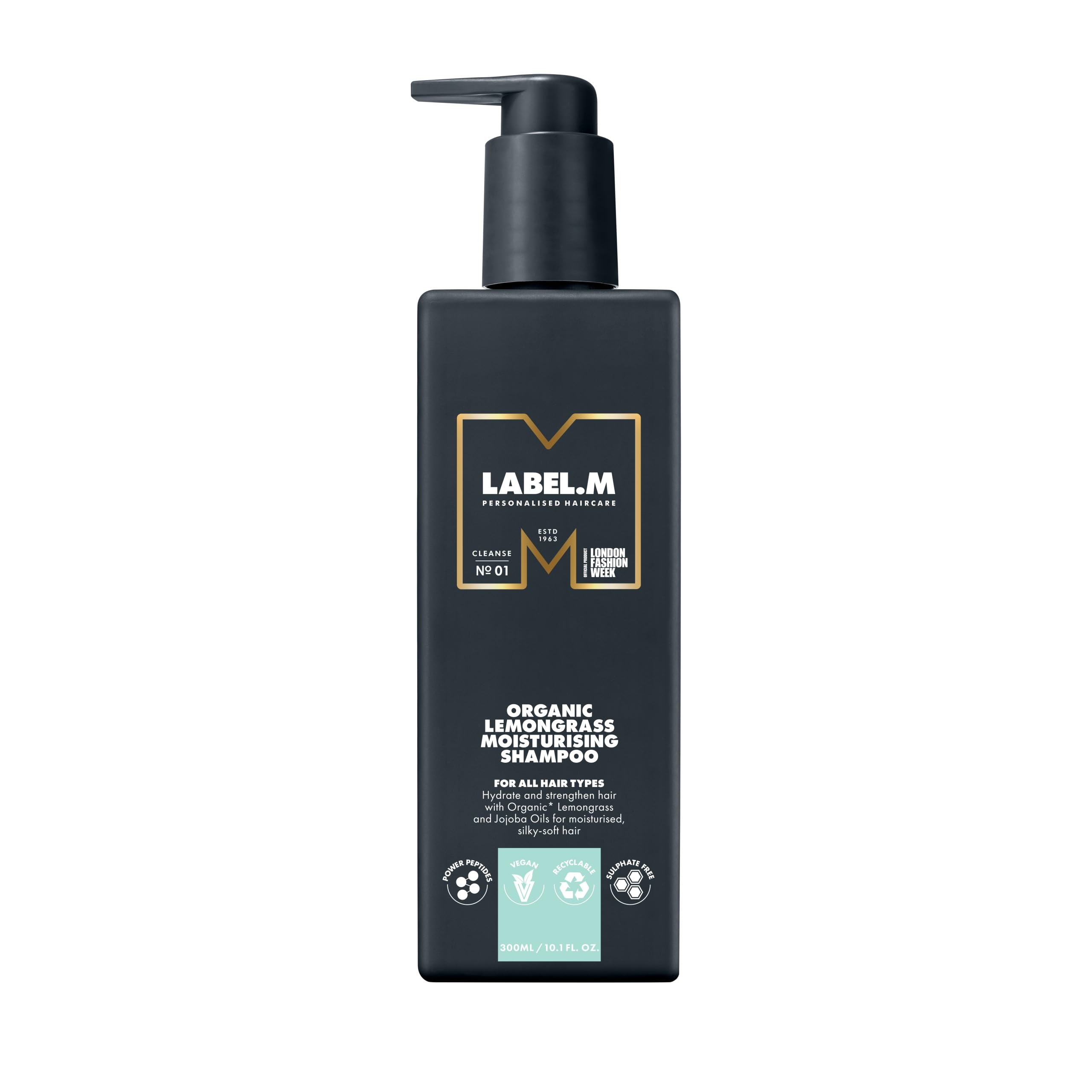 label.m Organic Lemongrass Moisturising Shampoo 300ml for Hydration and Strength