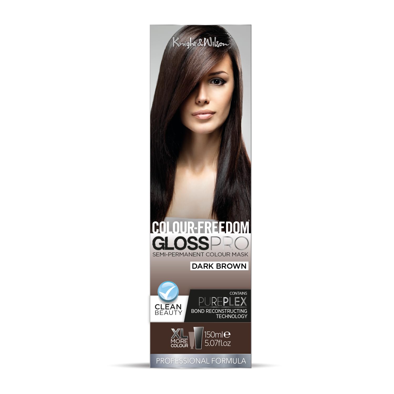 Knight & Wilson Colour Freedom Gloss Pro Dark Brown Semi-Permanent Hair Colour 150ml with PurePlex