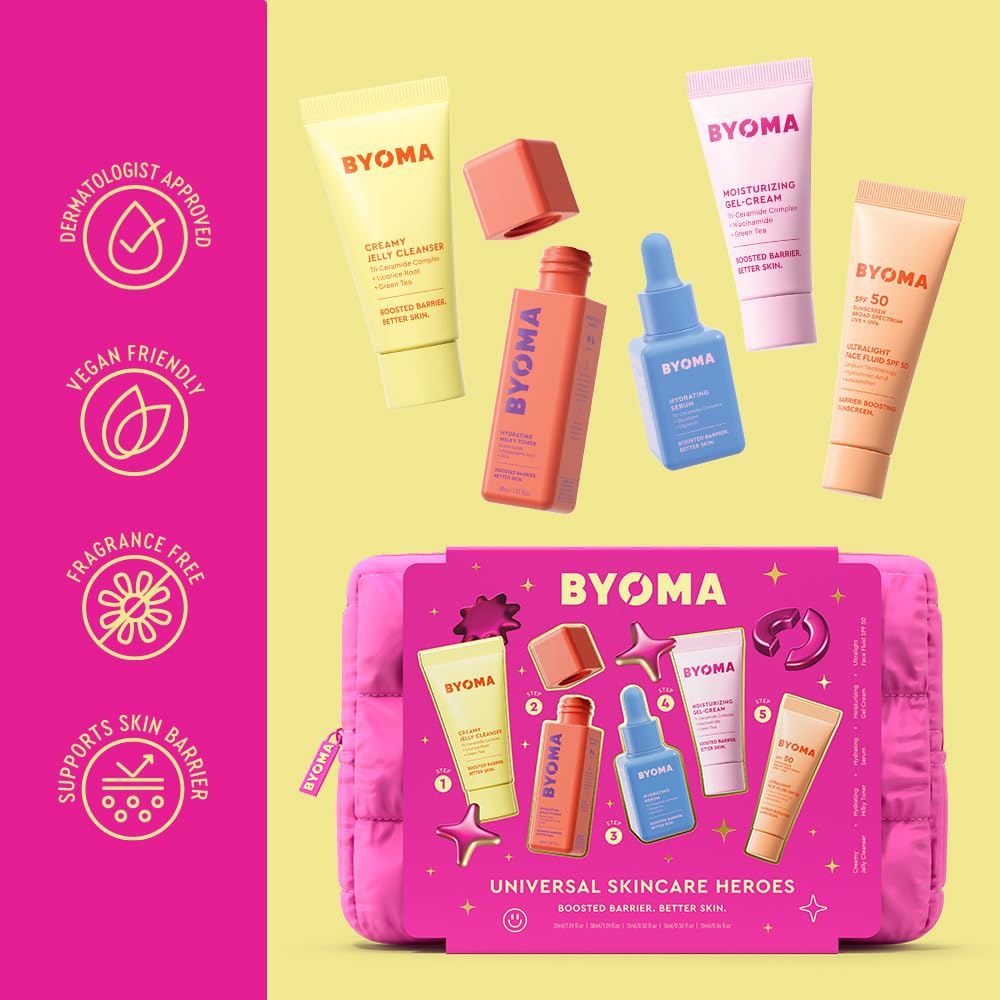 BYOMA Universal Skincare Heroes 5-Piece Kit for Hydrated, Glowing Skin Barrier Support 8
