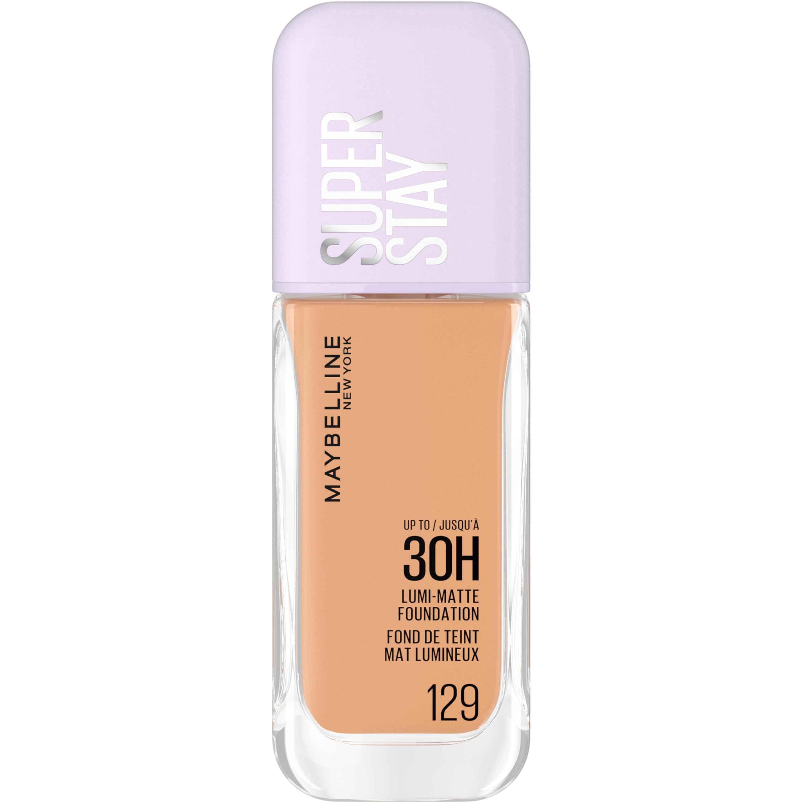Maybelline New York Super Stay Lumi-Matte Foundation 30HR Wear, Medium-Full Coverage, Shade 129