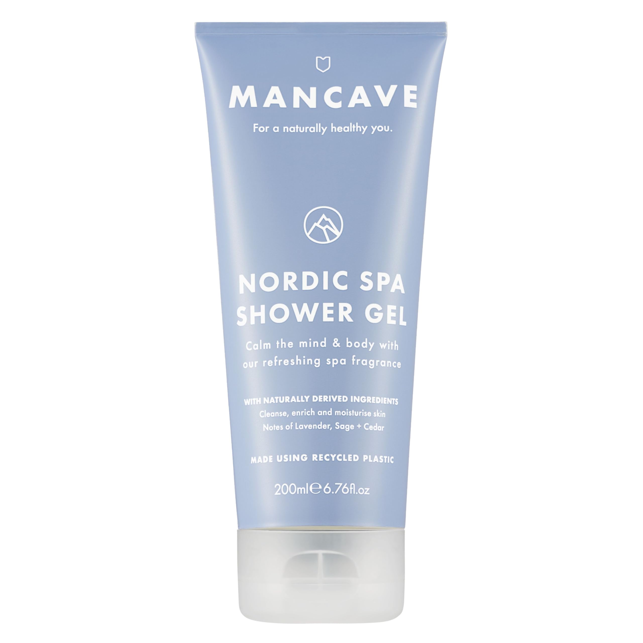 ManCave Nordic Spa Shower Gel for Men - Vegan, Natural Ingredients with Lavender & Cedar